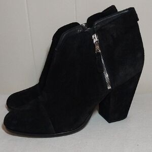 Rag & Bone Margot Black Suede Ankle Boots 41 10-10.5